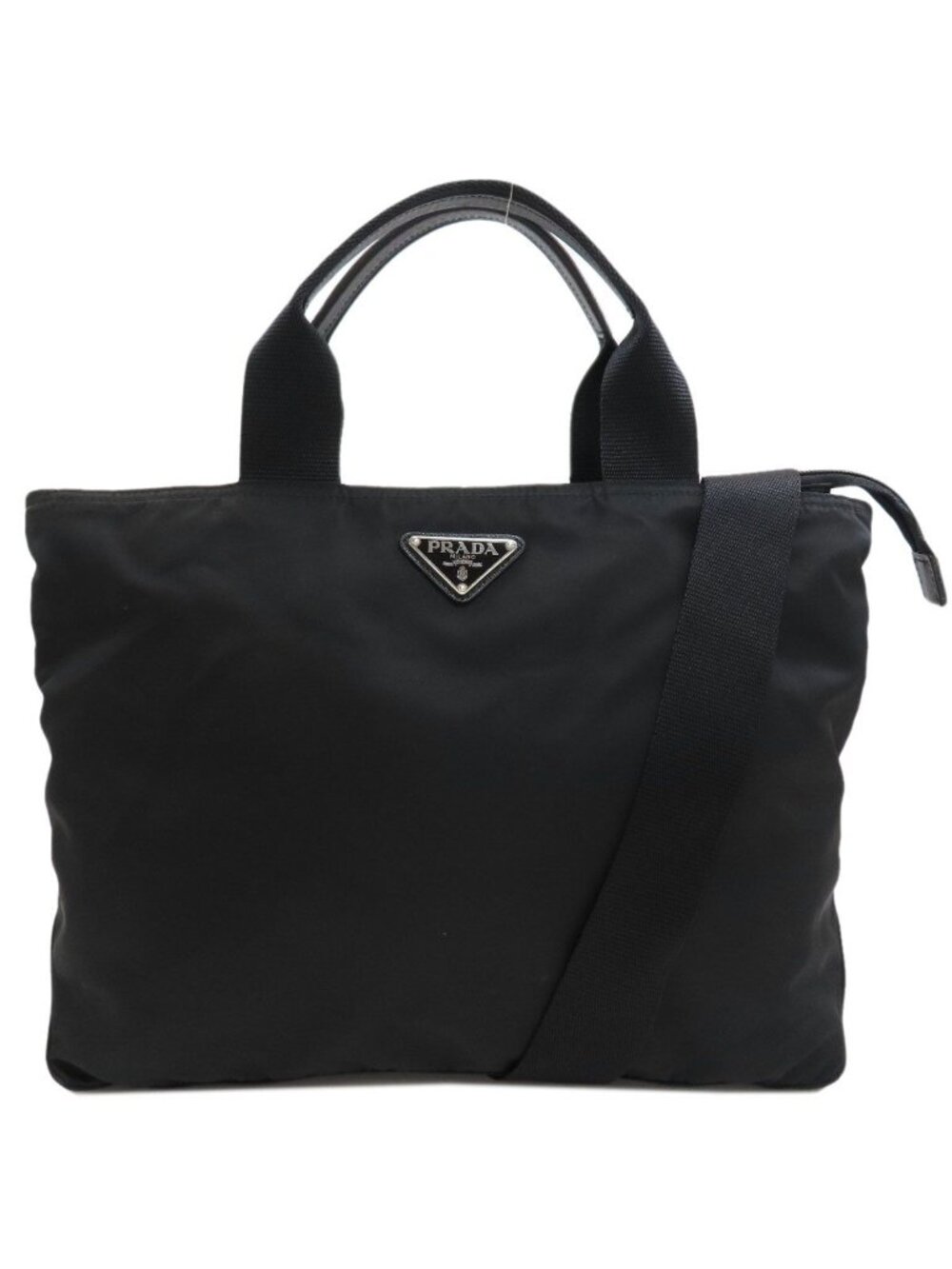 Prada Logo 2-Way Tote Nylon